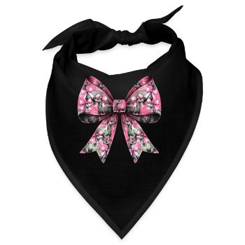 Coquette Bow Brontosaurus Dinosaurier Muster - Bandana - Schwarz - Vorne