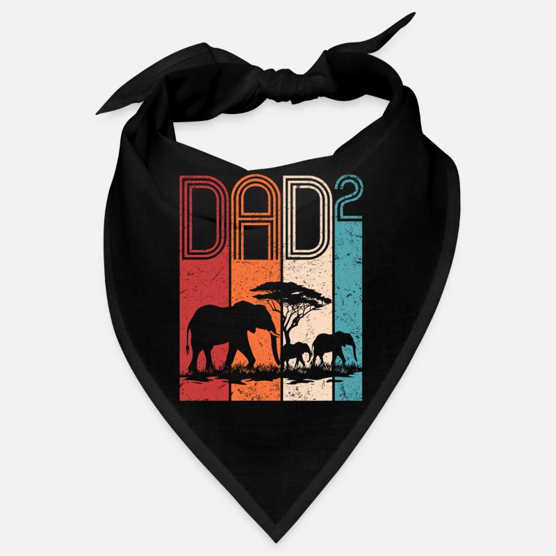 Father With Two Kids Elephant Gift Father's Day Bandana