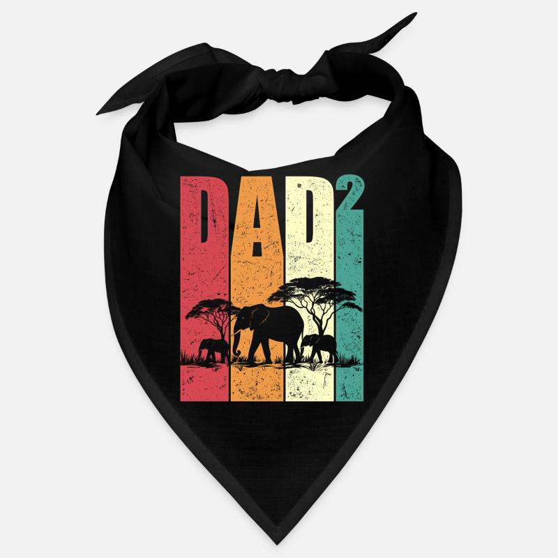 Dad Up Two Elephants Safari Retro Gift Bandana