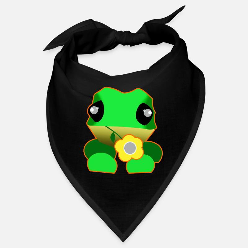 Grenouille mignonne avec fleur Bandana