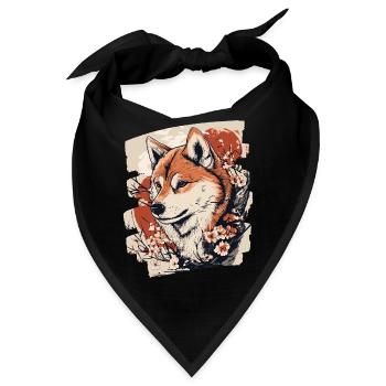 Shiba Inu - Bandana - Schwarz - Vorne