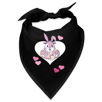 Osterhase Osterei Ostereier Hase Retro 80er 90er - Bandana - Schwarz - Vorne