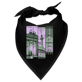 Berlin Skyline Stadt Deutschland Collage Vintage - Bandana - Schwarz - Vorne