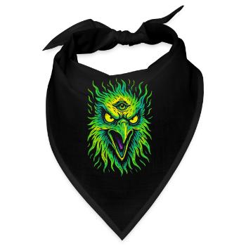 Psycho-Vogel mit drittem Auge Neon Adler - Bandana - Schwarz - Vorne