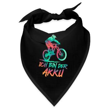 Radfahrer ICH BIN DER AKKU Radeln Lustiges - Bandana - Schwarz - Vorne