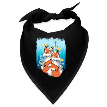 Fuchs Füchse Natur Tierschützer tierlieb Kinder - Bandana - Schwarz - Vorne