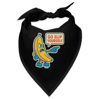 Wütende Banane mit frechem Spruch - Bandana - Schwarz - Vorne