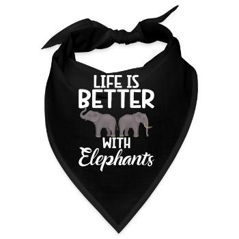 Elephant Lovers Gifts - Bandana - Schwarz - Vorne