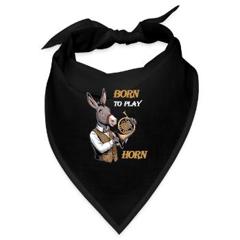 Hornist liebt Horn Waldhorn spielen im Orchester - Bandana - Schwarz - Vorne