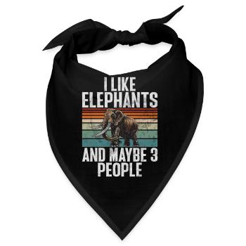 Elephant Lovers Gifts - Bandana - Schwarz - Vorne
