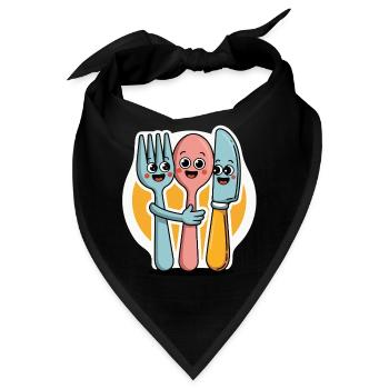 GABELN UND MESSER UND LÖFFEL - Bandana - Schwarz - Vorne