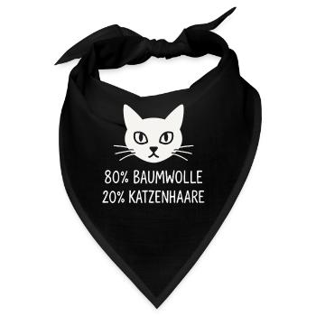 80% Baumwolle – 20% Katzenhaare - Bandana - Schwarz - Vorne