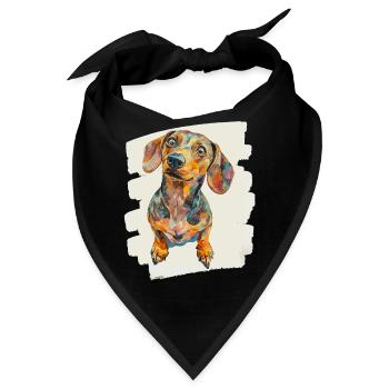 Dackel - Bandana - Schwarz - Vorne
