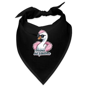 Ängstlich aber fabelhaft – Stylisches Schwan Desig - Bandana - Schwarz - Vorne