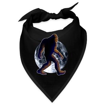Bigfoot Sasquatch und Mond - Bandana - Schwarz - Vorne