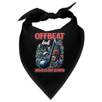 Music Teacher Offbeat But Loves Musical Instrument - Bandana - Schwarz - Vorne