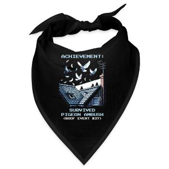 Schornsteinfeger Dach Tauben Angriff Retro Pixel - Bandana - Schwarz - Vorne