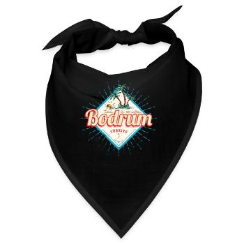 Bodrum Mugla Türkei Retro Urlaub Vintage Souvenir - Bandana - Schwarz - Vorne