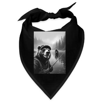 Fischerei Bär Selfie - Bandana - Schwarz - Vorne