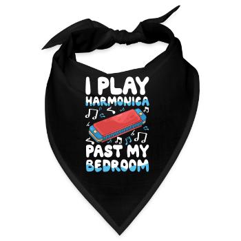 Ich Spiele Mundharmonika Jenseits Meines - Bandana - Schwarz - Vorne