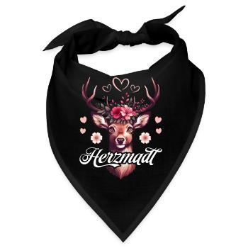 Trachtenshirt Damen Herzmadl T-Shirt Tracht Dirndl - Bandana - Schwarz - Vorne