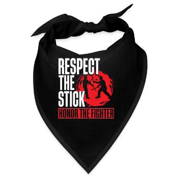 Escrima Arnis Kampfsport Respect The Stick - Bandana - Schwarz - Vorne