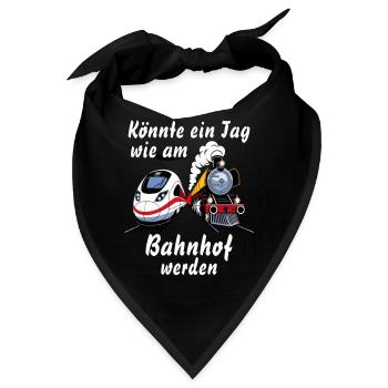 ZUG Könnte ein Tag wie am Bahnhof werden - Bandana - Schwarz - Vorne
