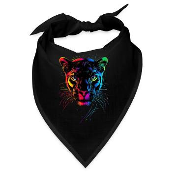 Panther Leopard Raubkatze Süße Großkatze Panter - Bandana - Schwarz - Vorne