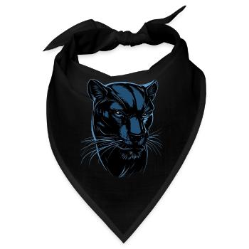 Panther Leopard Raubkatze Süße Großkatze Panter - Bandana - Schwarz - Vorne