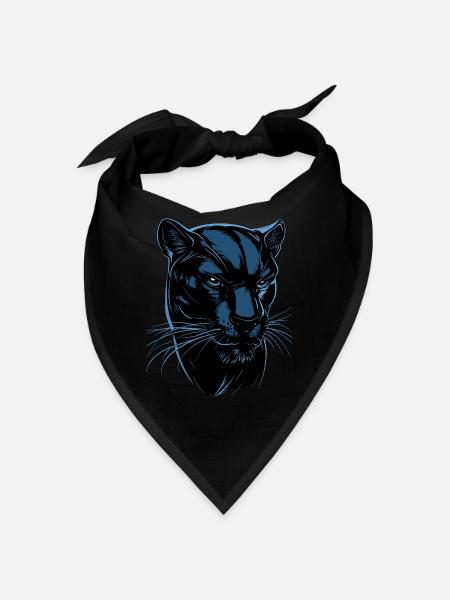 Panther Leopard Raubkatze Süße Großkatze Panter - Bandana - Schwarz - Vorne