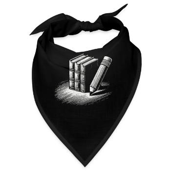 Retro Buecherwurm Design für Leseratte - Bandana - Schwarz - Vorne
