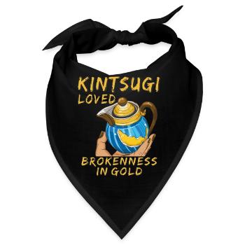 KINTSUGI LOVED BROKENNESS IN GOLD - Bandana - Schwarz - Vorne