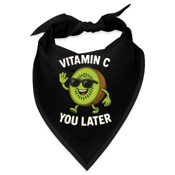 Vitamin C Obst Kiwifrucht - Bandana - Schwarz - Vorne