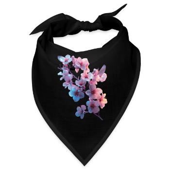 Kirschblüten - Bandana - Schwarz - Vorne