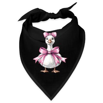 Coquette Bow Goose Duck Mom Girl Pink Muttertag - Bandana - Schwarz - Vorne