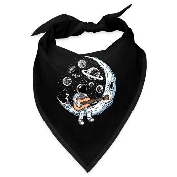Astronaut Playing Guitar - Bandana - Schwarz - Vorne