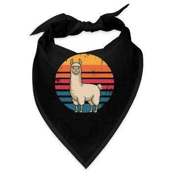 Retro Vintage Llama Animal Lover Llama Gifts - Bandana - Schwarz - Vorne