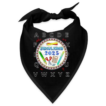 Schulkind 2025 erste Klasse - Bandana - Schwarz - Vorne