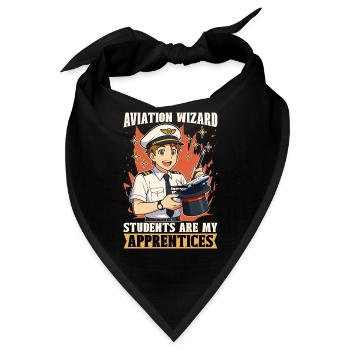 Flight Instructor Aviation Wizard Flight Trainer - Bandana - Schwarz - Vorne