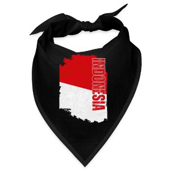 Vertikale Indonesien Flagge, ich liebe Indonesien - Bandana - Schwarz - Vorne