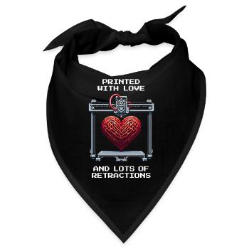 Mit Liebe gedruckt | Retraction Qualität 3D-Druck - Bandana - Schwarz - Vorne
