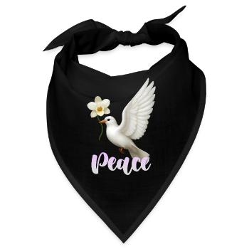 Weiße Taube - Bandana - Schwarz - Vorne