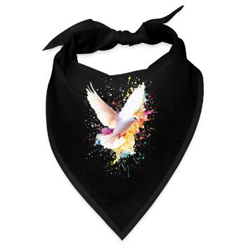 Weiße Taube - Bandana - Schwarz - Vorne