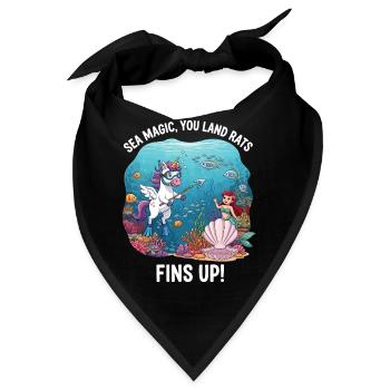 Meeresmagie mit Einhorn - Bandana - Schwarz - Vorne
