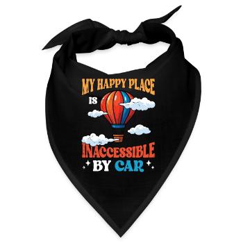 Hot Air Ballooning My Happy Place Balloon Aircraft - Bandana - Schwarz - Vorne