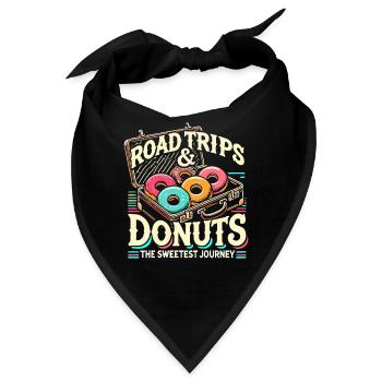 Road Trips und Donuts - Bandana - Schwarz - Vorne