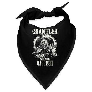 Grantler Grantig Bairischen Dialekten Bayern - Bandana - Schwarz - Vorne