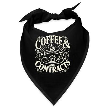 Kaffee und Verträge - Bandana - Schwarz - Vorne