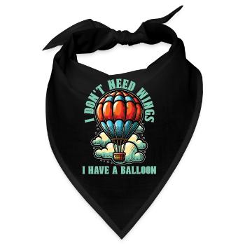 Hot Air Ballooning I Don't Need Wings Balloonist - Bandana - Schwarz - Vorne