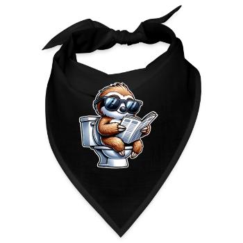 Faultier Toilette Zeitung - Bandana - Schwarz - Vorne